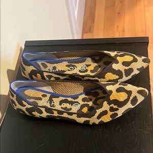 Rothy’s The Point Big Cat Leopard Print Pointed Toe Women's Flats